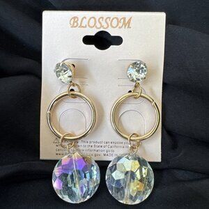 Blossom 2" Faux Crystal Rhinestone Earrings Dangle Party Wedding Cruise NEW